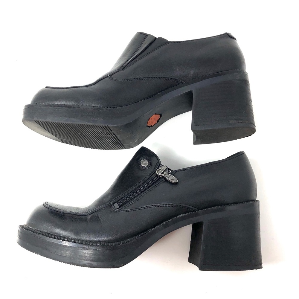 Harley Davidson Leather Platform Ankle Booties - Picture 4 of 9